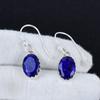 Blue Sapphire Gemstone 925 Sterling Silver Earring, Boho Silver Jewelry Dangle Earrings, Gifts For Wadding Gifts For Her