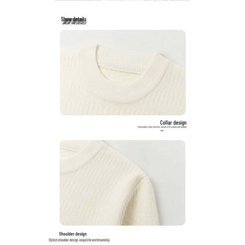 ROMON Men's Casual Crew Neck Long-Sleeve Knit Pullover