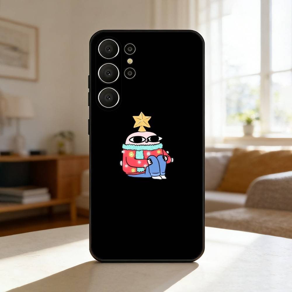 Cartoon K-Ketnipz Cute Painting Phone Case For Samsung S26,S25,24,23,22,30,21,10,9,Ultra,Plus,Lite,Black Soft Case