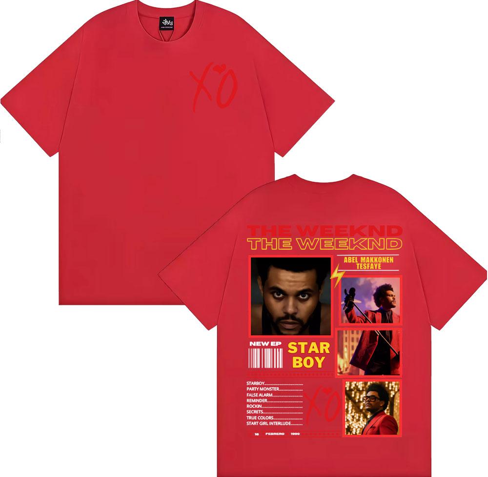 Графическая футболка с принтом рэпера The Weeknd, тур в поддержку альбома Xo 2025, мужская мода, хип-хоп, панк, уличные футболки, повседневная хлопковая футболка оверсайз