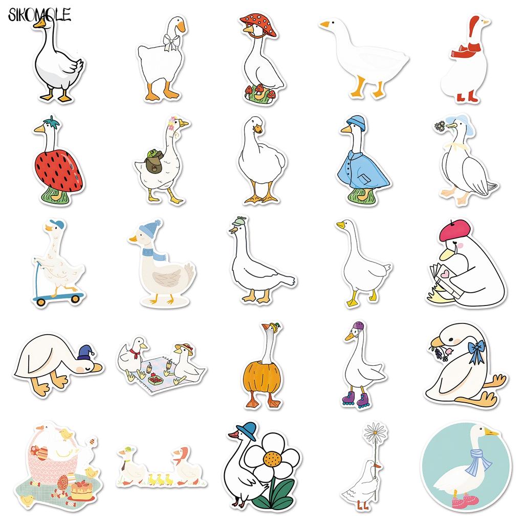 10 30 50Pcs Cute Cartoon Funny Goose Stickers Kawaii Animals Aesthetic Diy Toys Kid Travel Luggage Decal Graffiti Sticker Pack