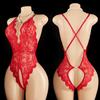 Сексуальное женское кружевное боди без ластовицы, прозрачное порно, с глубоким V-вырезом, без бретелей, с открытой спиной, пижама, комплект нижнего белья с открытой грудью, экзотическая одежда