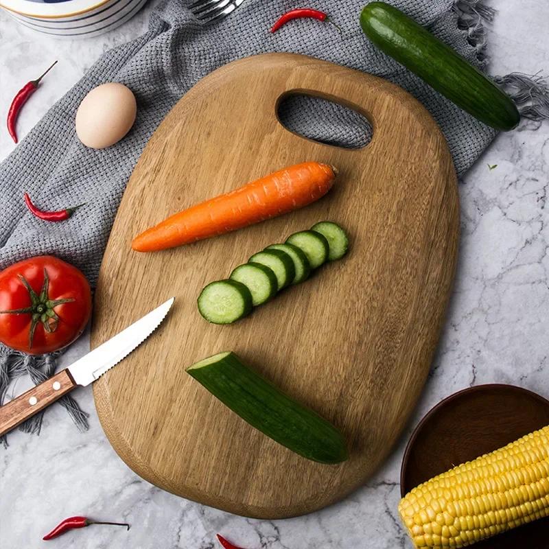 Разделочная доска для кухни, деревянная разделочная доска для мяса, фруктов, овощей, кухонный деревянный поднос для хлеба, сыра и еды