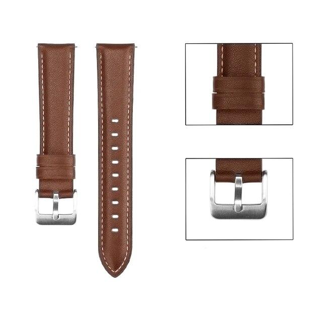 Кожаный ремешок 22 мм 20 мм для Samsung Galaxy Watch 3 41 мм 45 мм, браслет для Active 2/Watch 4 Watch5 Watch6, сменный ремешок