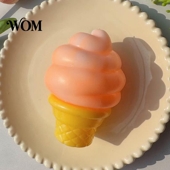 Soft Stress Ball Transparent Lemon Squeeze Toy, Relief Jellyfish Ice Cream Anxiety Toy Clear Cube Sensory for Kids Adults Reduction