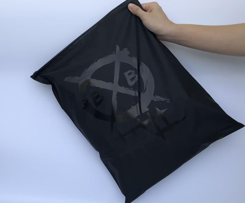 Large Recyclable Shopping Zipper Bag Cheap Printing Plastic With Hot Stamping Surface Treatment