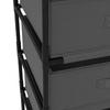Storage Shelf with 4 Fabric Bins Steel Gray