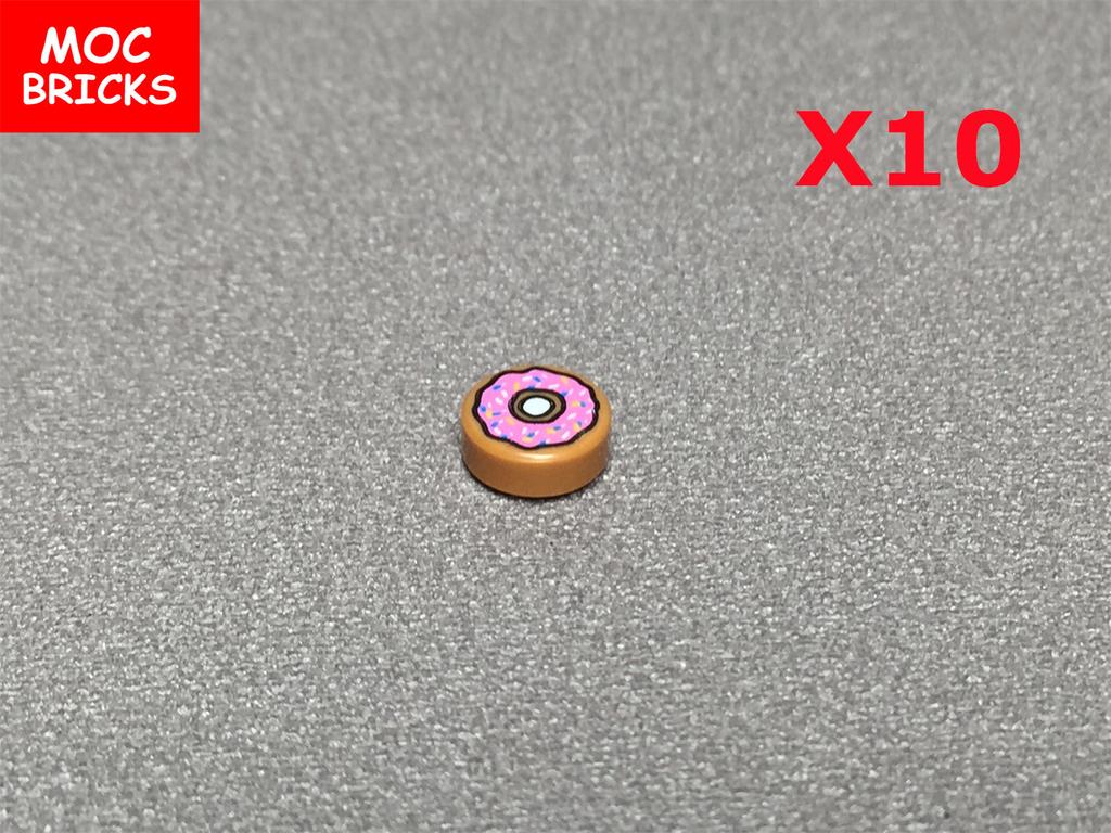10 шт./лот Кирпичики MOC Еда Печенье 3x3 6256 Кость Сахар Клубника Суши Краб DIY Образовательные Строительные Блоки Детская Игрушка