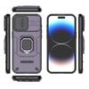 Ring Stand Rotating Slide Camera Lens Military Grade Armor Case For Iphone 16 15 14 13 Pro Max Plus Back Cover