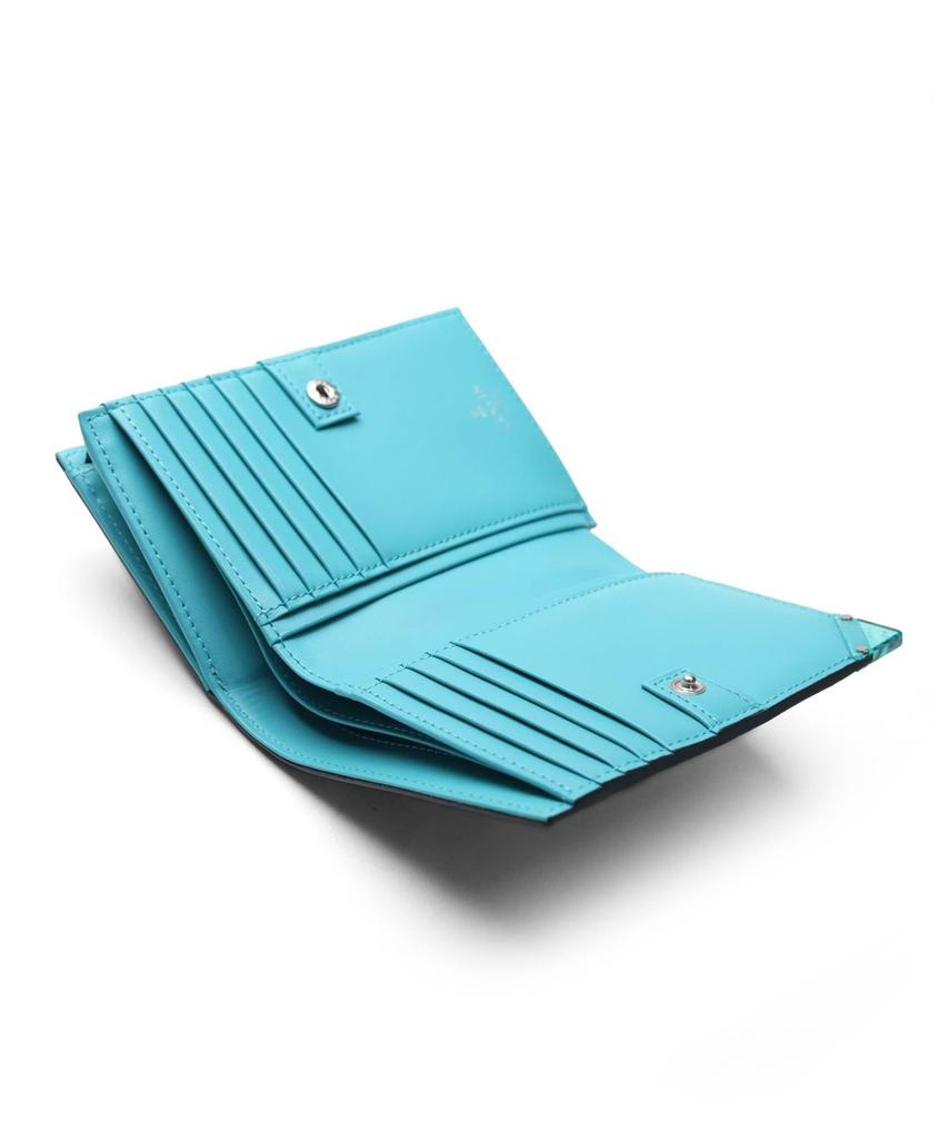 Полудлинный мужской кошелек Lanvin en Bleu Aqua с карманом для монет, кожа коровы, нет. 513623, Зеленый