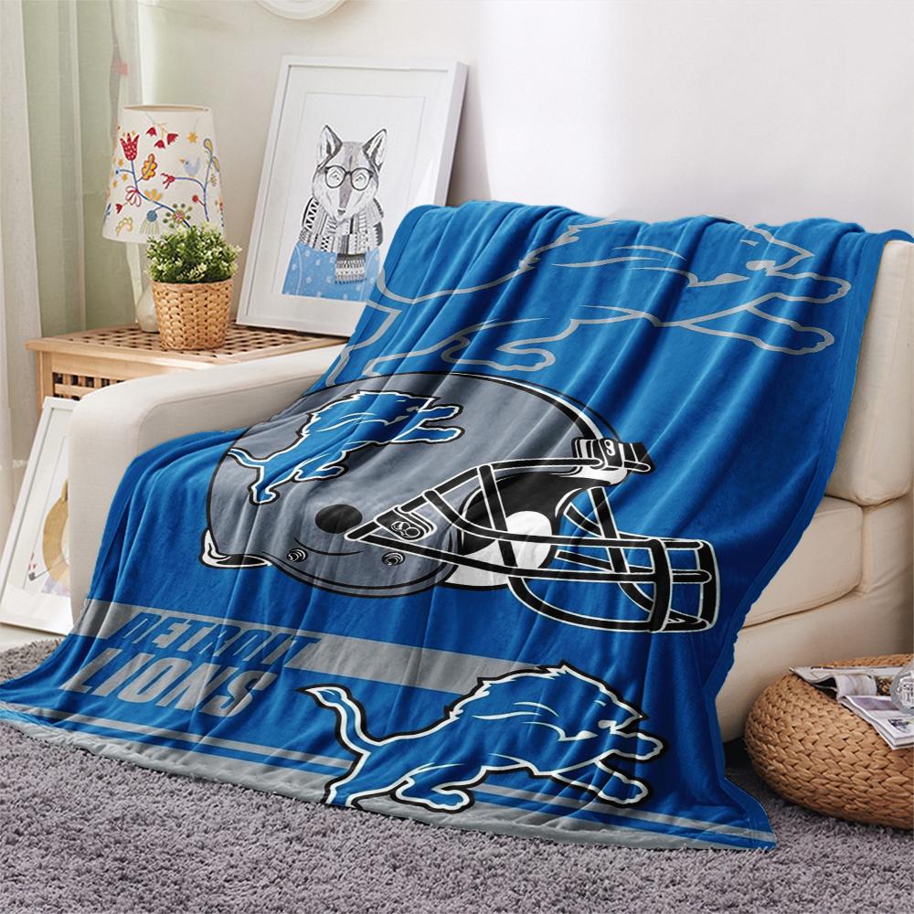 Detroit Lions Print Flannel Blanket, High quality Comfortable for All Seasons, Home Decor, Warmth and Comfort, Perfect for Christmas Gifts