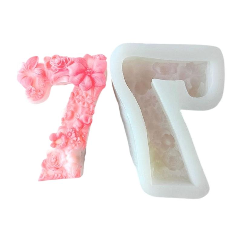 Многоразовая силиконовая форма для свечей с цифрами для взрослых и детей, для рукоделия, термостойкая, легко извлекаемая