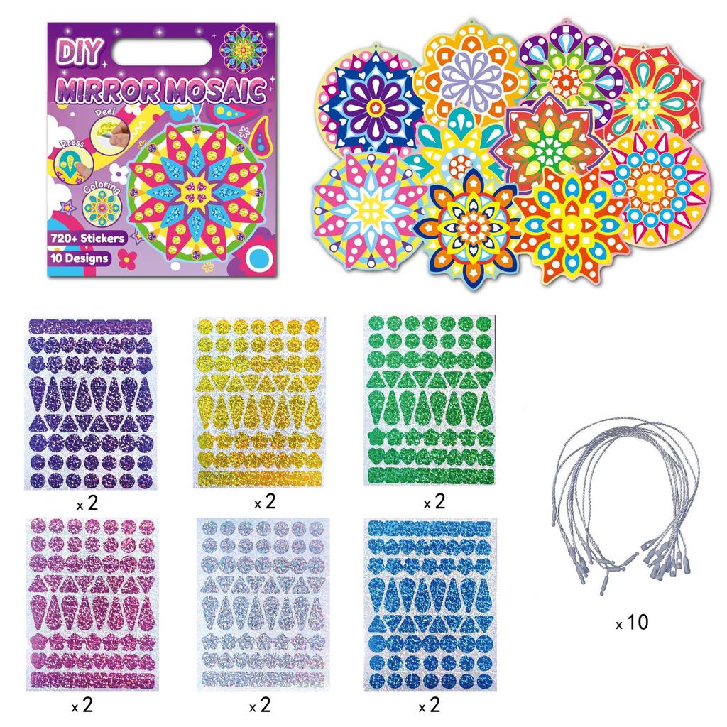 Halloween DIY Mosaic Sticker Art Kit for Kids Mirror Craft Set CPC Certified Party Favors