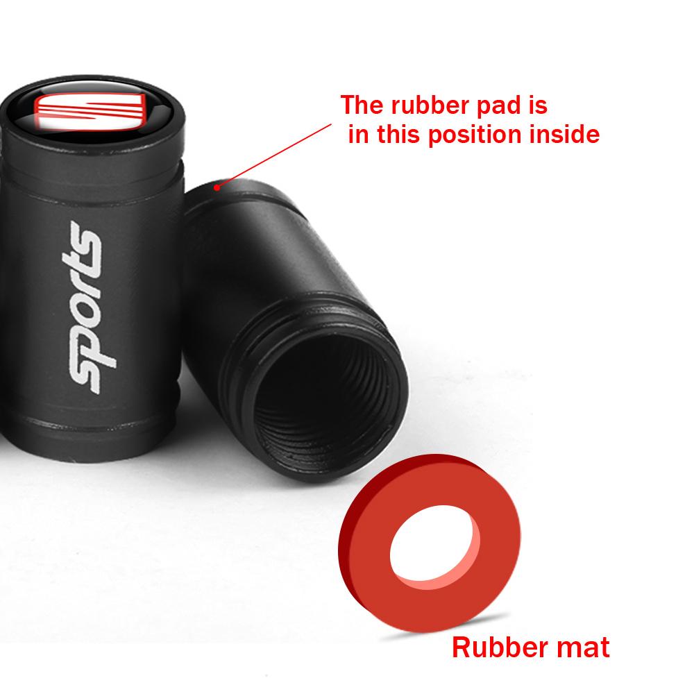 rldf3 4Pcs Car Wheel Tire Air Valve Dust Caps Accessories For SEAT Leon FR Cupra Tarraco Mk2 Mk3 5f 1p Ibiza 6j 6l Arosa Ateca Altea