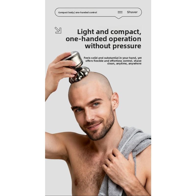 Shaved Head Haircut Intelligent Men's Clean-shaven Head Seven-blade Head Electric Shaving Razor Rechargeable Beard Scraper