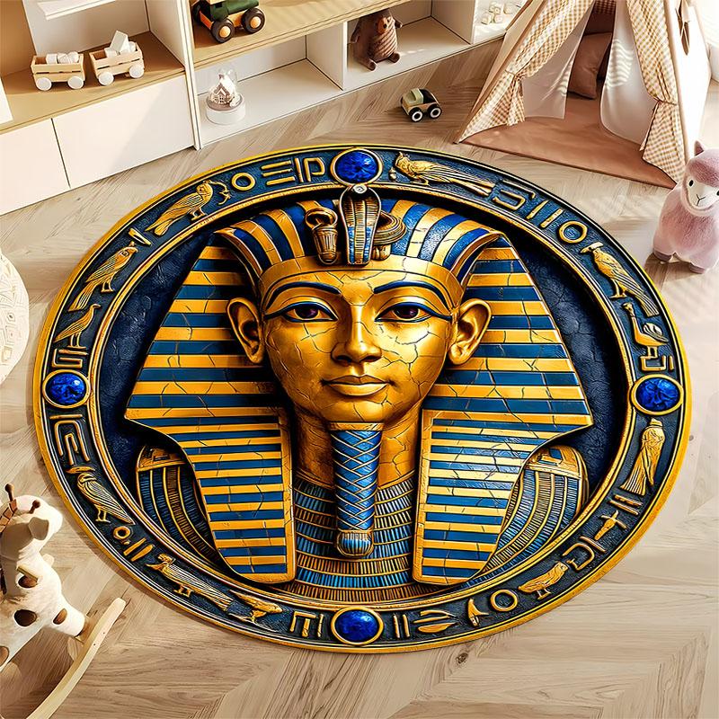 Free shipping! Pharaoh-Themed Rug for Historical Decor Spaces round carpet for home sofa bedroom, gift