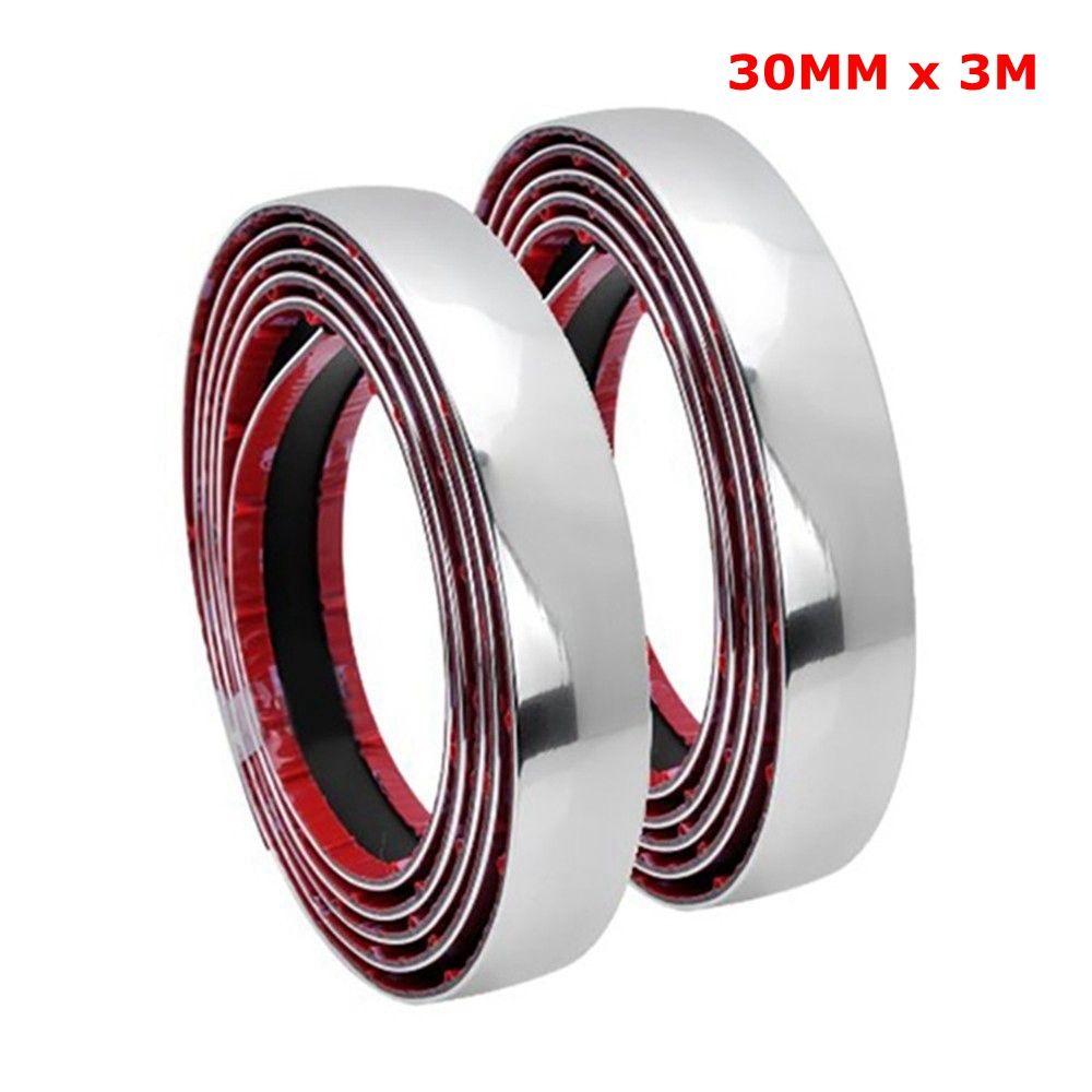 Внешняя внутренняя яркая декоративная полоса бампера, защитная лента для отделки, хромированная пластина, наклейка для защиты кромок