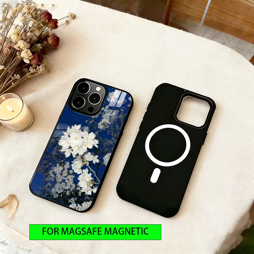 Атмосферный чехол для iPhone 17, 16, 15, 14, 13, 12, 11 Plus, Pro, Магнитный, Для Magsafe, Беспроводная зарядка