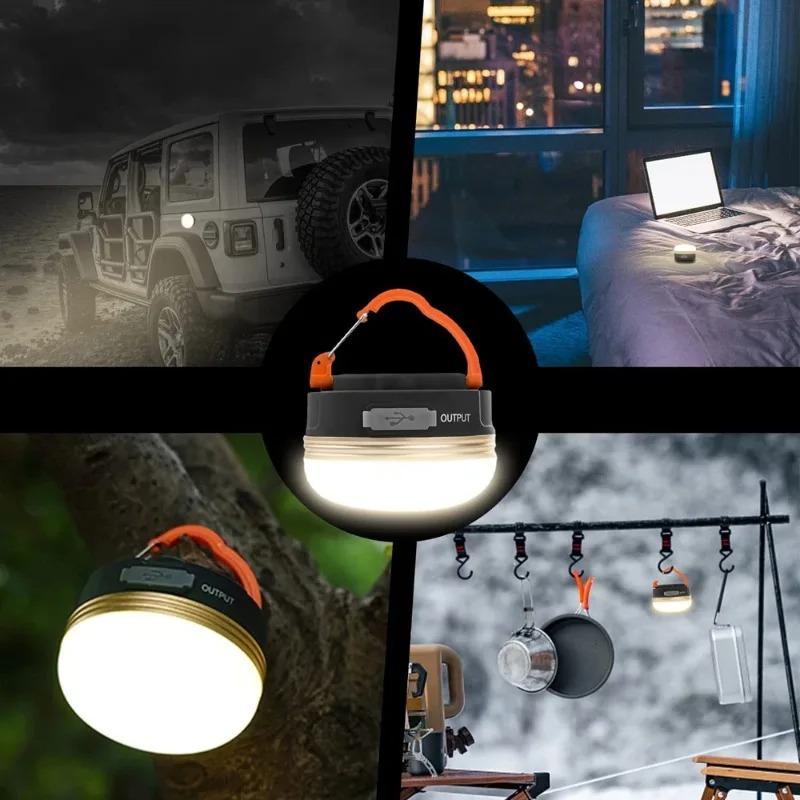 Перезаряжаемый светодиодный портативный кемпинговый фонарь Power Bank Ручной водонепроницаемый уличный фонарь для палатки Прожектор Фонарик