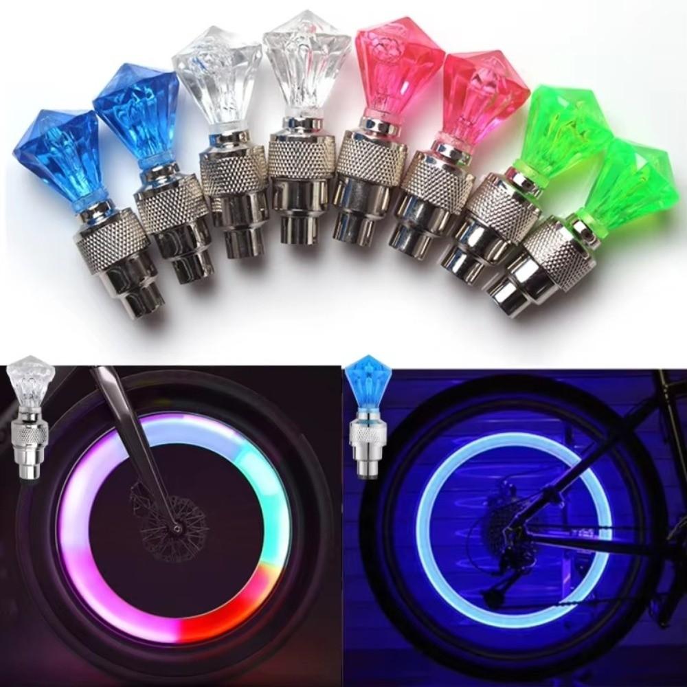 Flash Bicycle Valve Lights Practical LED Light Warning Light Wheel Spokes Light Cycling