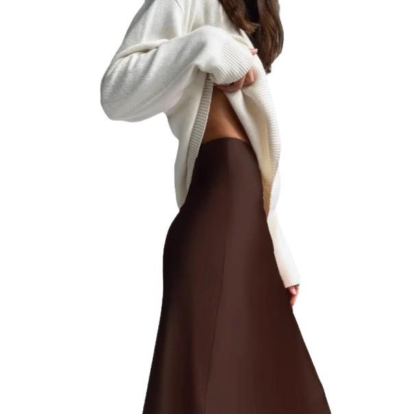 WB Silk Satin Midi Skirt