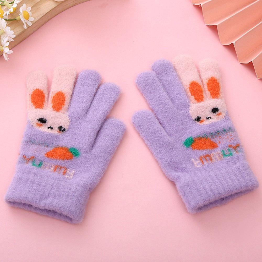 Толстые детские перчатки без пальцев, перчатки без пальцев, милые варежки для мальчиков и девочек