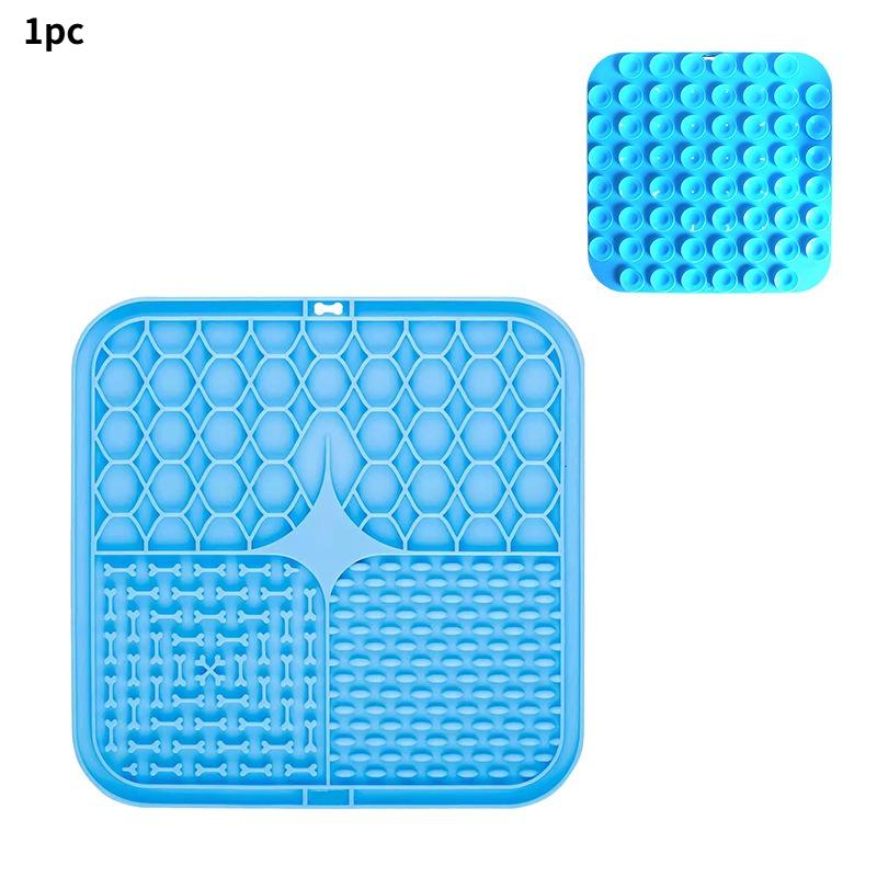 1pc Pet Lick Silicone Mat Dog Slow Food Plate Bathing Distraction Sucker Food Training Feeder Pet Supply