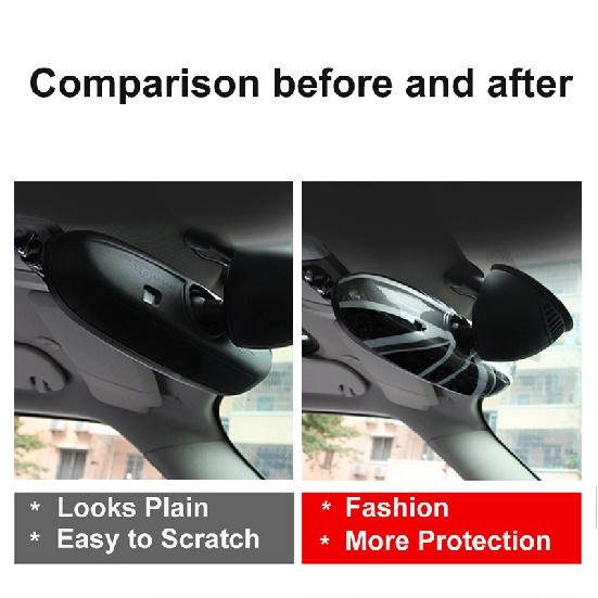 For MINI Cooper JCW S One F54 F55 F56 F60 Countryman Union Jack Interior Rearview Mirror Cover Car Stickers Interior