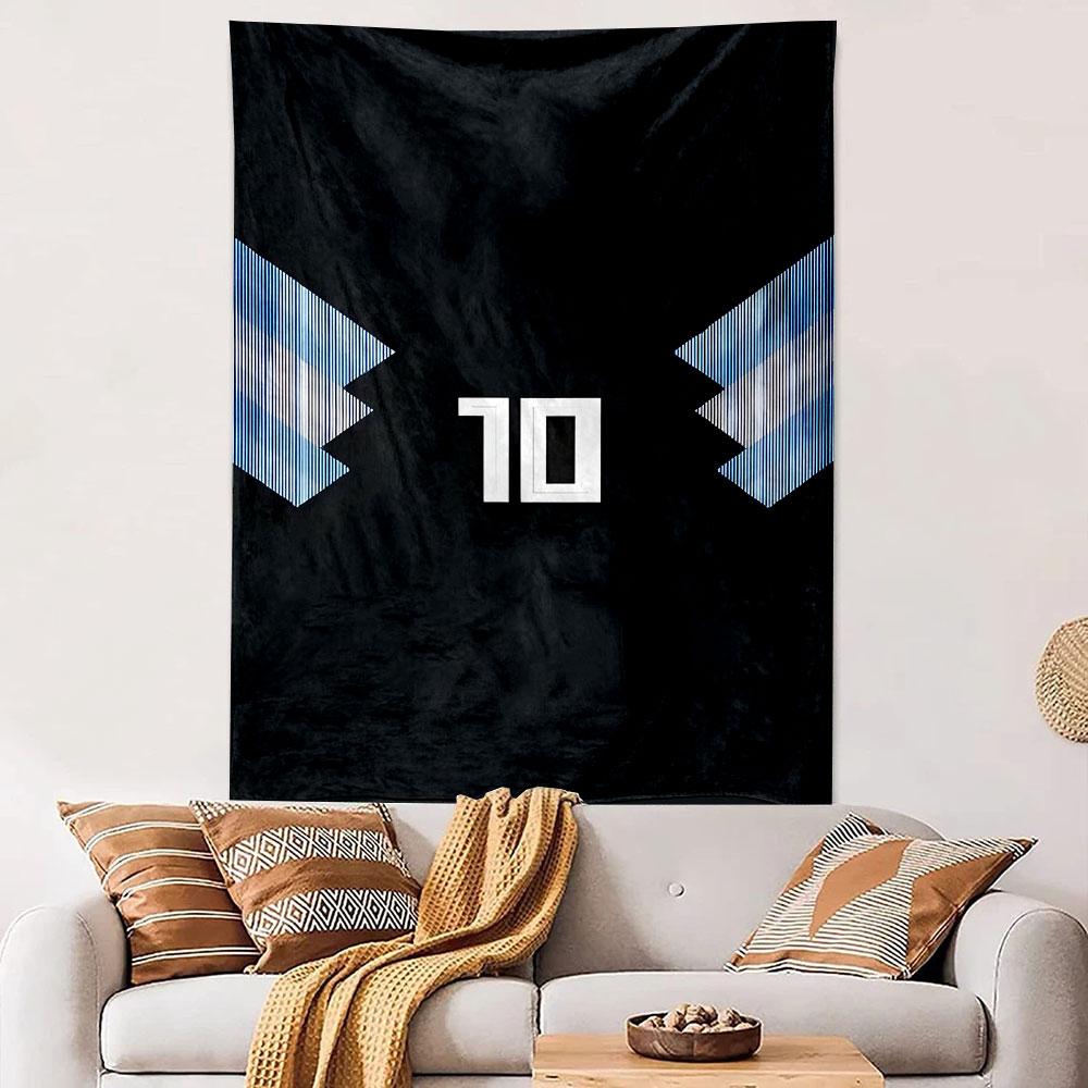 Modern Geometric Design with Number 10 Patterned tapestry home decor, suitable for bedroom and living room, gift