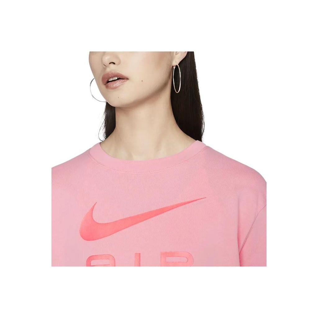 Nike Logo Letter Print Loose Round Neck Short Sleeve T-Shirt Women Tops Peach DX7919-611