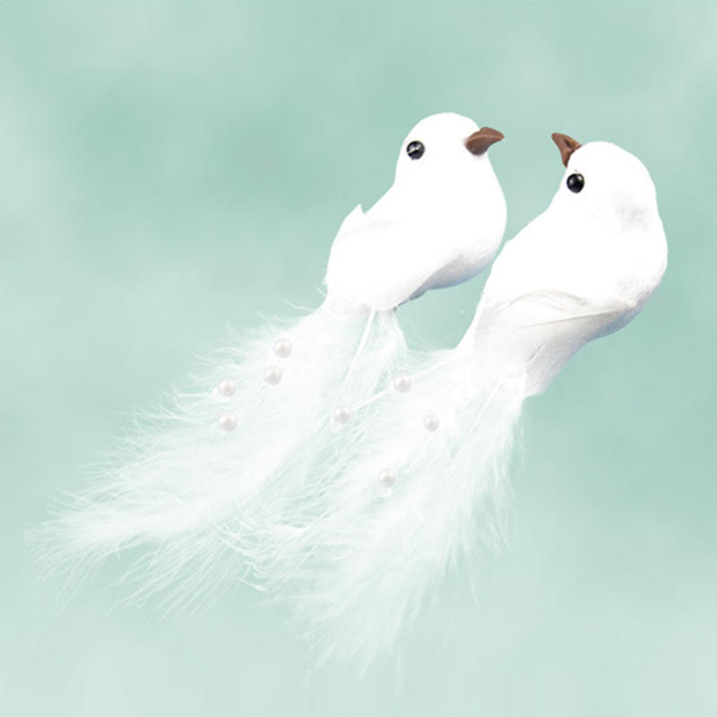 Creative Dove Simulation Feather Bird Ornament Christmas Tree Layout Decor for Wedding Diy Outdoor