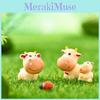 Cute Resin Ox Figurine Cartoon Style Diy Miniature Animal Decoration Set