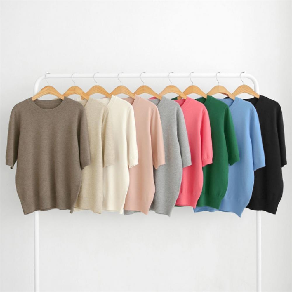 New ArrivalS Open Run Women S baSic Fit Round Neck Short Sleeve Knit 9 colorS