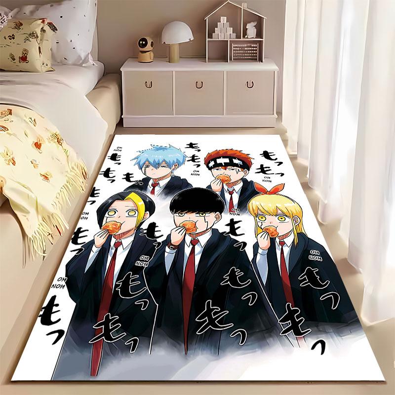 Anime Characters Eating Snacks suitable as a non-slip mat for the living room or bedroom sofa