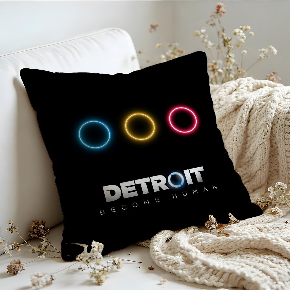 Cushion Cover Linen SkinFriendly Soft Decorative Case for Sofa Home Decor Hot Game DDetroit Become Human Pillow cover