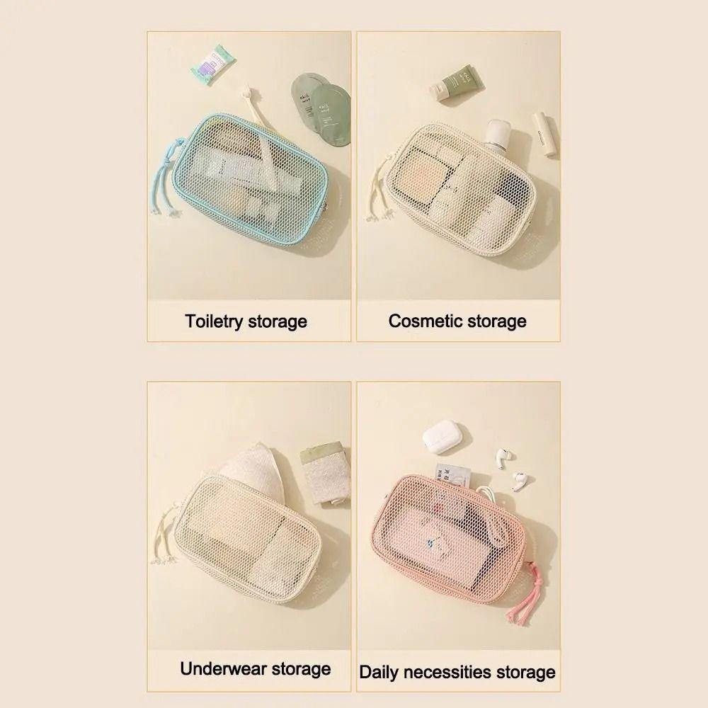 Breathable Mesh Portable Toiletry Pouch Large Capacity Coin Purse Wash Bags Toiletries Storage