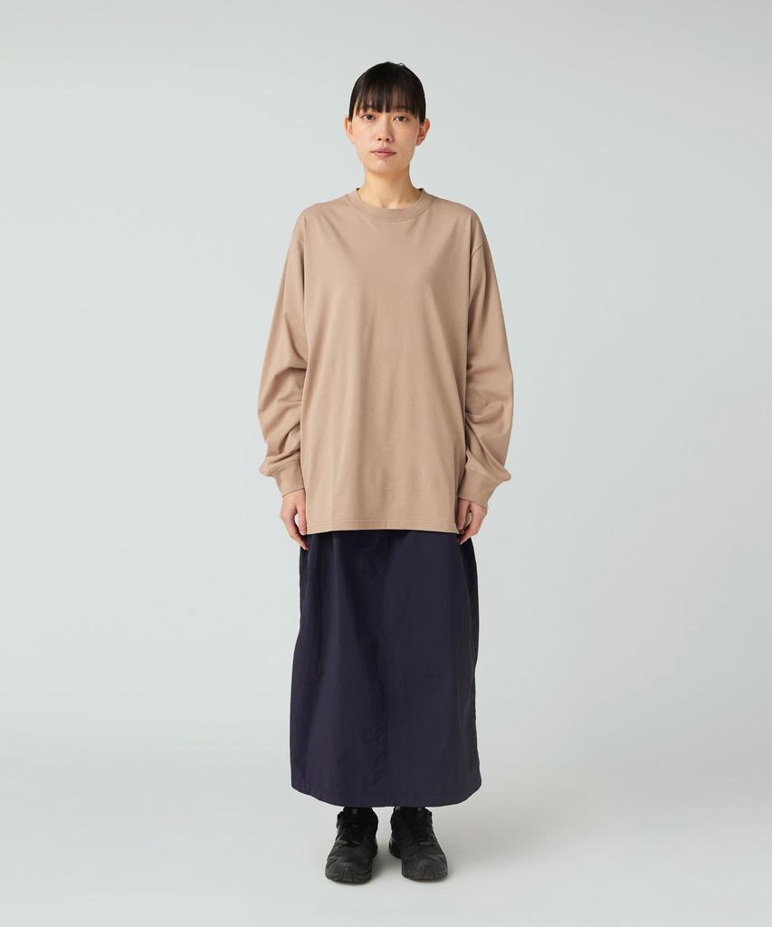 Snow Peak Typography Short and Size L L/S T-Shirt TS-25AU007, Sleeve, Men's Women's, Beige,