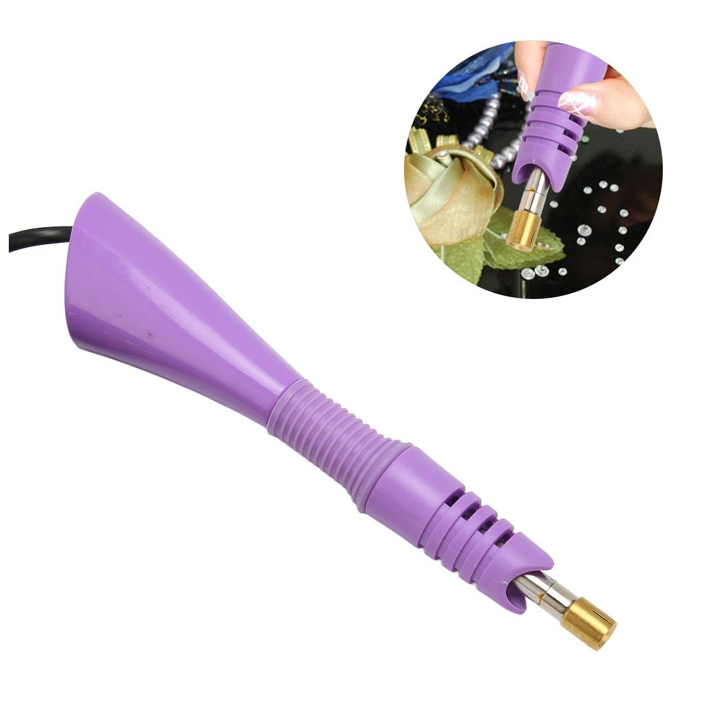 Hot Fix Applicator with 7 Tips Iron Rings Energy Saving Metal Hot Fix NaMachine for Clothes Purple