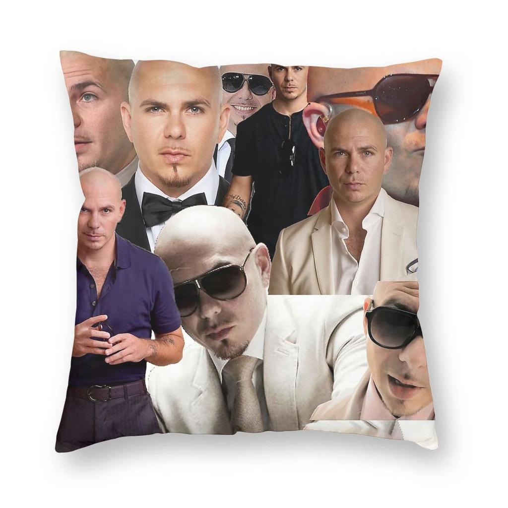 Pitbull Mr Worldwide Square Pillowcase Polyester Linen Velvet Creative Decorative Throw Pillow Case Sofa Seater Cushion Cover