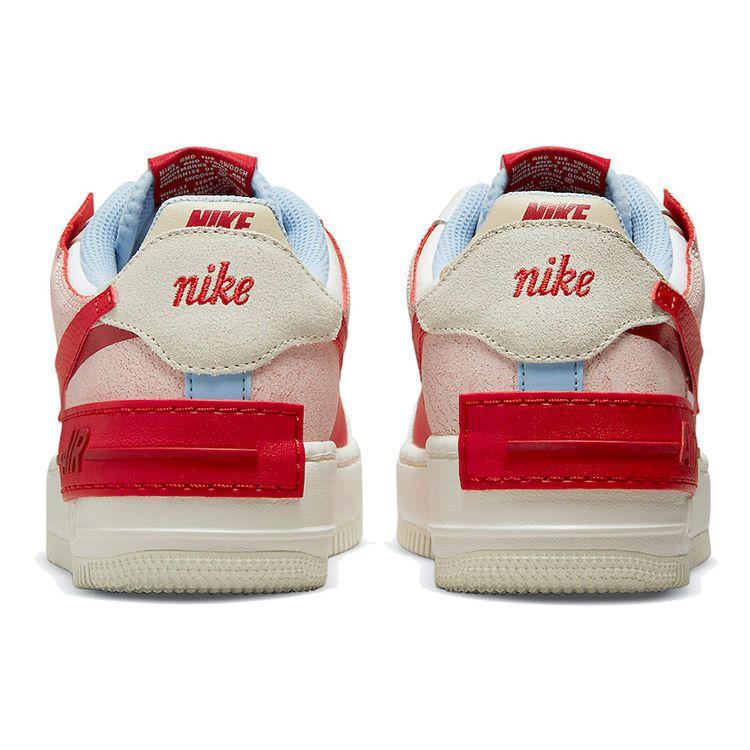 Nike Air Force 1 Shadow Cracked Leather Женские кроссовки White Summit-White Gym-Red CI0919-108