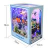 Деревянный Мини Кукольный Домик DIY Кит для Сборки Модель 3D Пазл Подставка для Книг Игрушки Вставка для Книжной Полки Декор со Светодиодной Подсветкой Рождественские Подарки