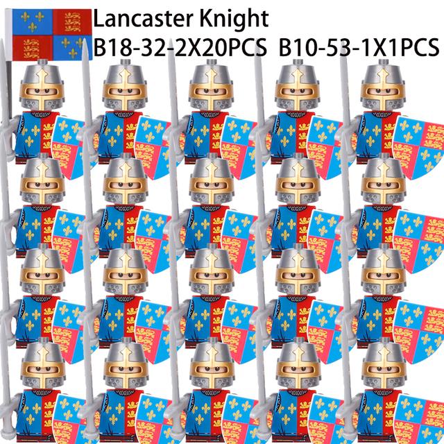 Военные Строительные Блоки Фигурки Солдат Подарки Игрушки Серия Кино Фантастика Средневековый Рыцарь Легион Оружие Щит Флаг MOC
