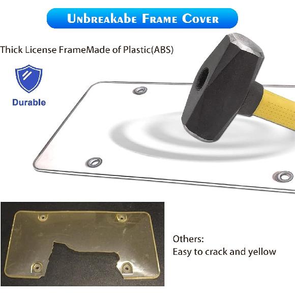 Black 2PC Personalized License Plate Frame With Matching Screw Cap Screws For Easy Tallation