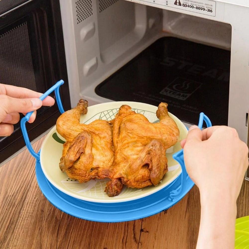 Folding Microwave Steaming Tray Anti-slip Kitchen Storage Rack Kitchen Gadgets