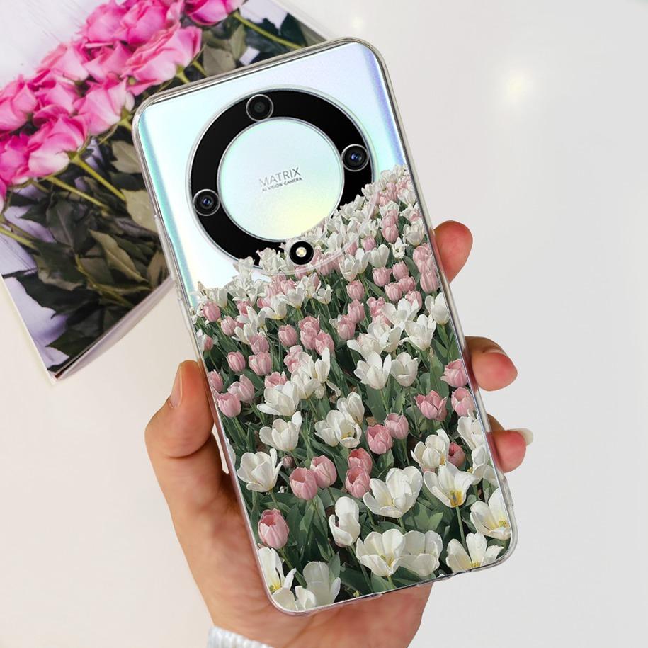 Чехол для Honor X9b 5G 2023 Модный Цветочный Прозрачный Силиконовый Мягкий Задний Чехол Для Honor X9a RMO-NX1 Funda HonorX9 X 9 X 9B X 9A Coque