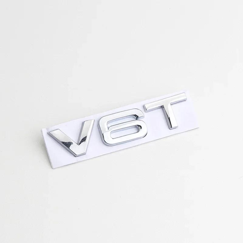 3D Metal Car Fender Side Emblem V6T V8T Logo For f2 S4 A4 B7 V6T Sticker A6 Golf 4 C7 SQ7 Q8 R8 S8 RS8 V8T Badge Accessories