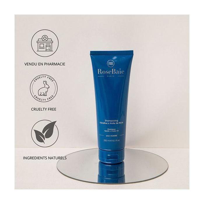 Rosebaie Shampooing Kératine x Huile de Ricin 250ml
