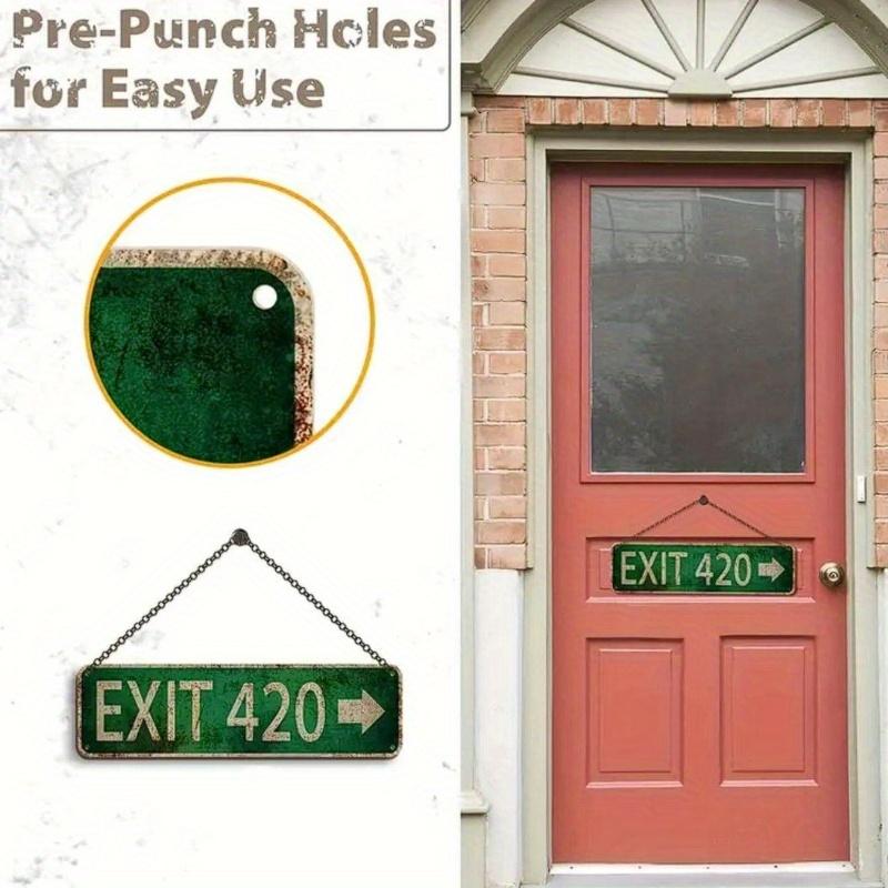 Metal Tin Sign (4''x16''/10cm*40cm), "4 Street Signs of Avenue/Exit 420/Mary Jane Lane/High Street" Vintage Plaque Decor, Home Decor, Room Decor