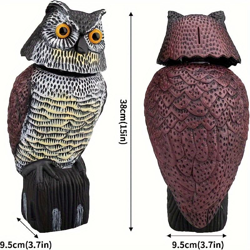 Realistic 360° Rotating Head Owl Scarecrow Ghost for Garden Courtyard Home Decor Indoor Outdoor Use No Power Required