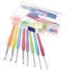 53pcs Crochet Hooks Set Rubber Handle Soft Comfortable Hand Knitting Crochet Needle Tools